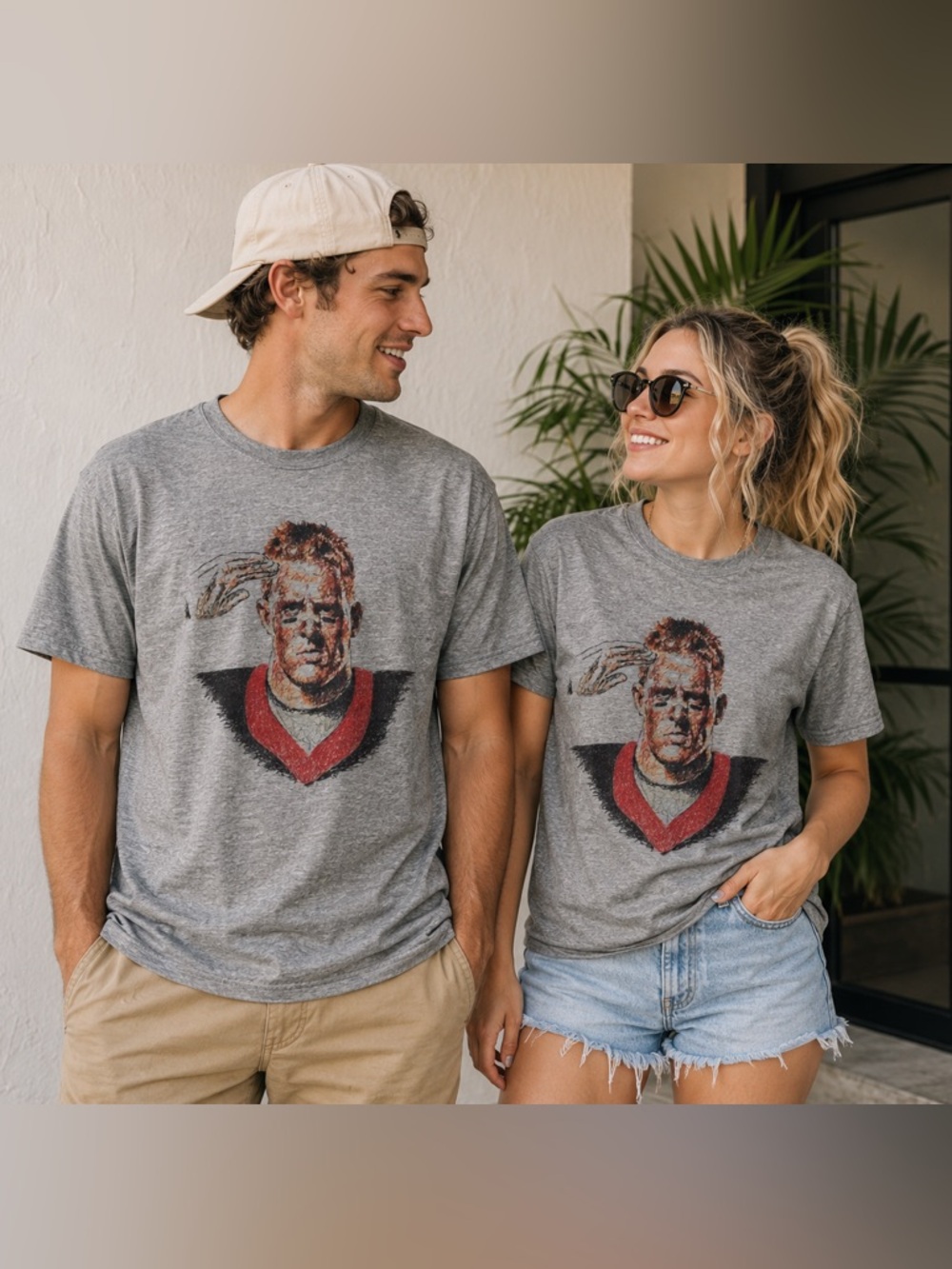 J. J. Watt Graphic Football Tee • Heather Gray • Unisex Medium • NFL Fan Shirt